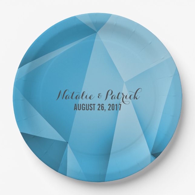 Plato De Papel Placas de papel Boda Sapphire Jewel Tones (Anverso)