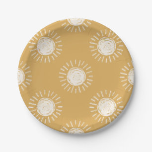 Plato De Papel Placas de papel Boho Sun Baby Shower