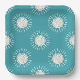 Plato De Papel Placas de papel Boho Sun Baby Shower