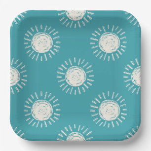 Plato De Papel Placas de papel Boho Sun Baby Shower