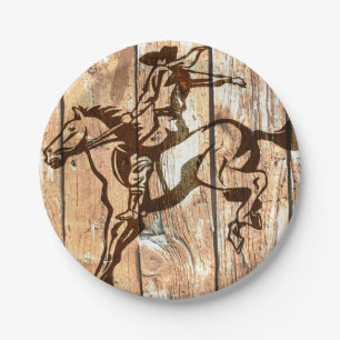 Plato De Papel Placas de papel bucking occidentales del vaquero