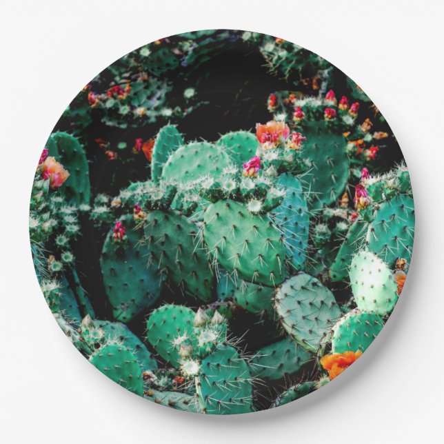 Plato De Papel Placas de papel Cactus (Anverso)