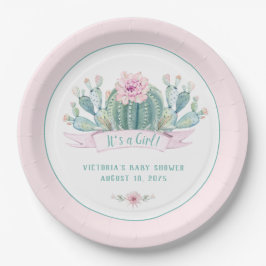 Plato De Papel Placas de papel Cactus Baby Shower