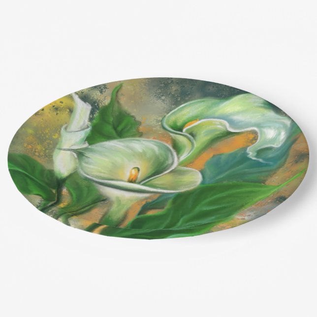 Plato De Papel Placas de papel Calla Lilies (Angular)
