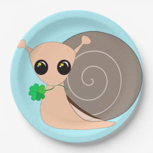 Plato De Papel Placas de papel - caracol afortunado