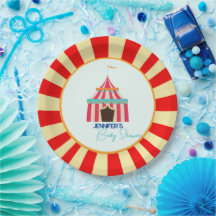 Placas de papel Circus Baby Shower