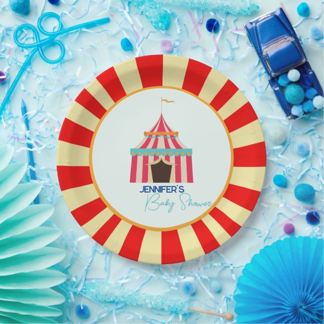 Plato De Papel Placas de papel Circus Baby Shower (Fiesta)
