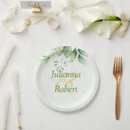Plato De Papel Placas de papel color agua verde
