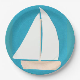 Plato De Papel Placas de papel con diseño de velero