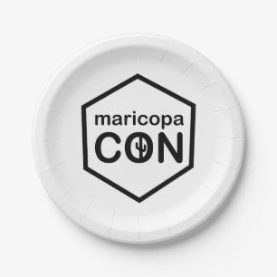 Plato De Papel Placas de papel con el logotipo de MaricopaCon