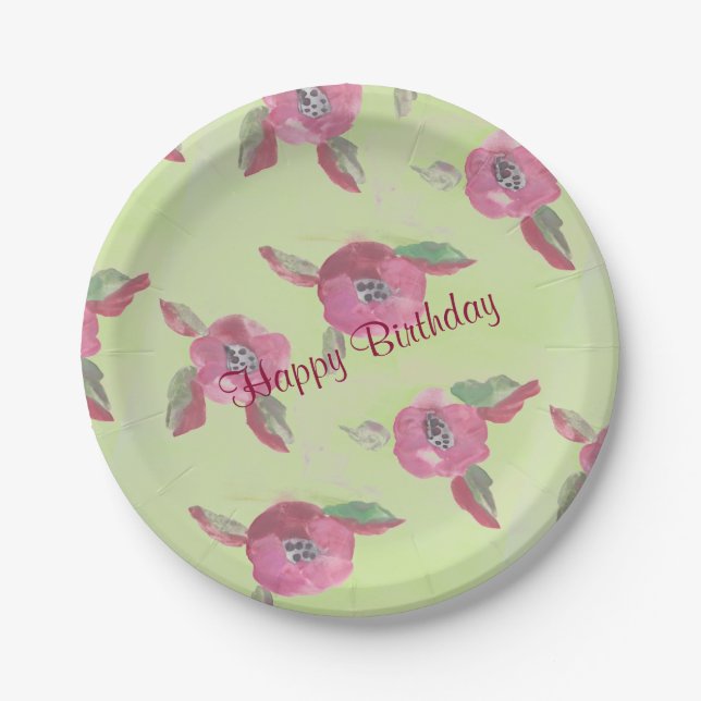 Plato De Papel Placas De Papel Con Patrón De Acuarela (Anverso)