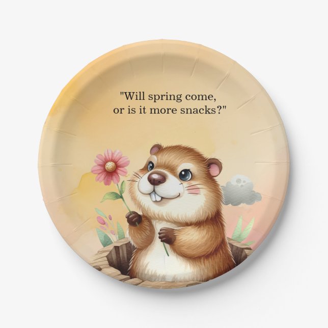 Plato De Papel Placas de papel con temática del día (Anverso)