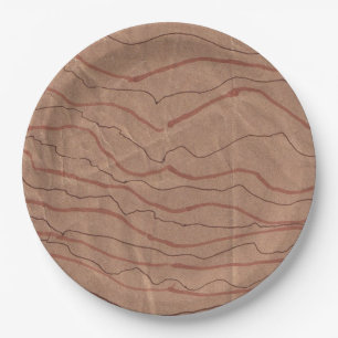 Plato De Papel Placas de papel con un diseño de marmol marrón