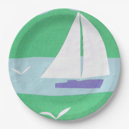 Plato De Papel Placas de papel con un diseño del velero