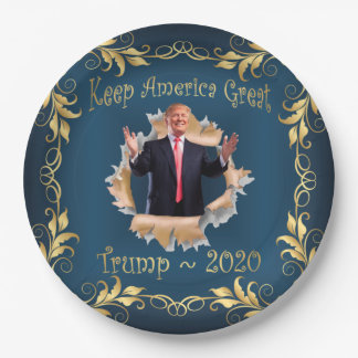 Plato De Papel Placas de papel conmemorativas de Trump Souvenir