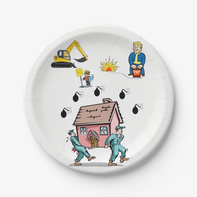 Plato De Papel Placas de papel Construcción (Anverso)