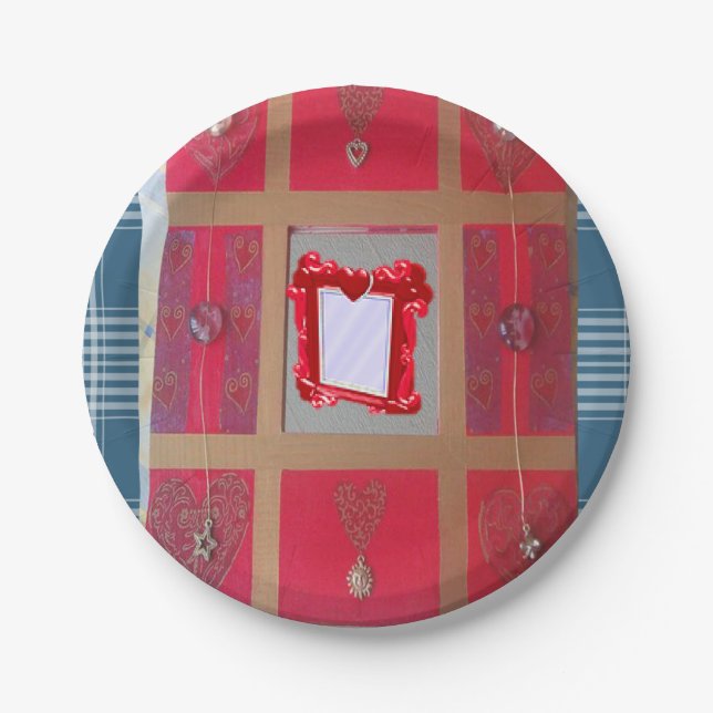 Plato De Papel Placas de papel Corazón (Anverso)
