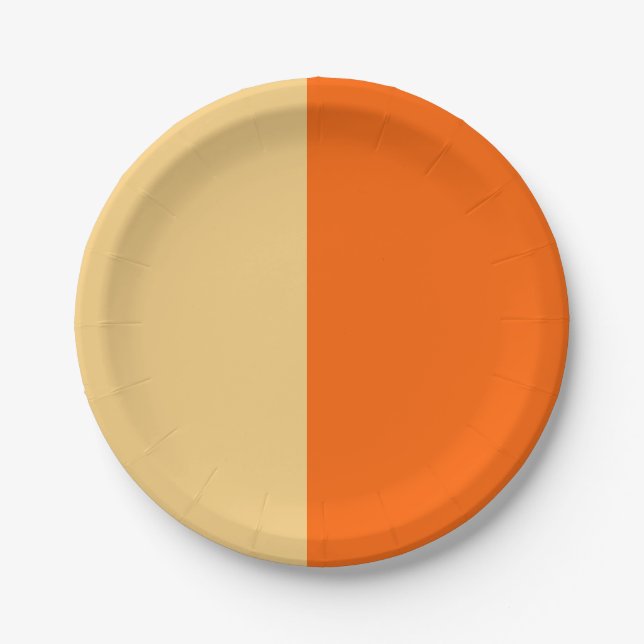 Plato De Papel Placas de papel crema naranja (Anverso)