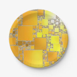 Plato De Papel Placas de papel cuadradas amarillas y Naranjas