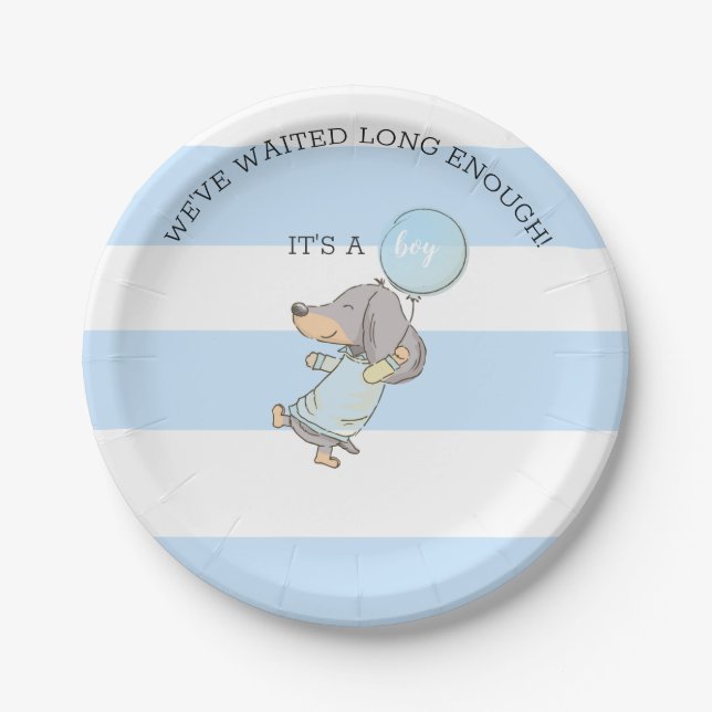 Plato De Papel Placas de papel Dachshund Baby Shower (Anverso)