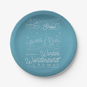 Plato De Papel Placas de papel de 7" para los Navidades de invier