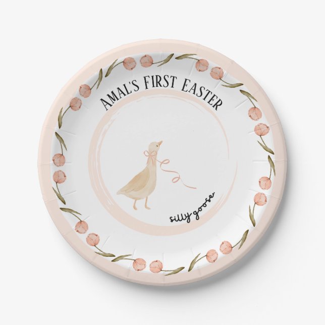Plato De Papel Placas de papel de 7" "Silly Goose" (Anverso)