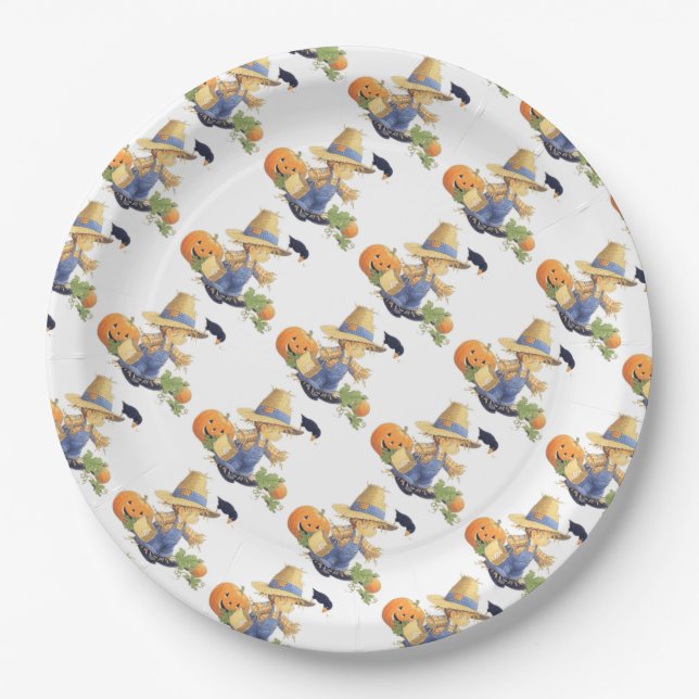 Plato De Papel Placas de papel de 9"/Dos esqueletos encabezados-H (Anverso)