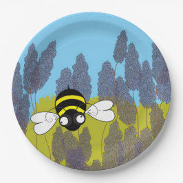 Plato De Papel Placas de papel de abeja de lavanda