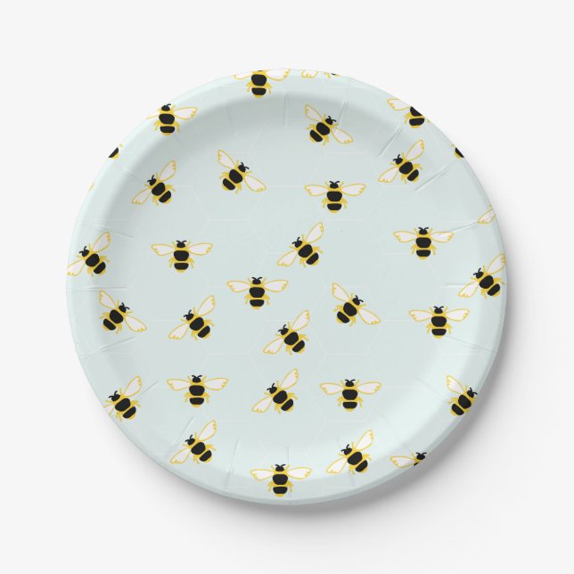 Plato De Papel Placas de papel de abejas (Anverso)