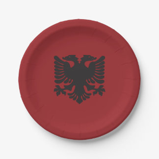 Plato De Papel Placas de papel de águila roja y albanesa negra