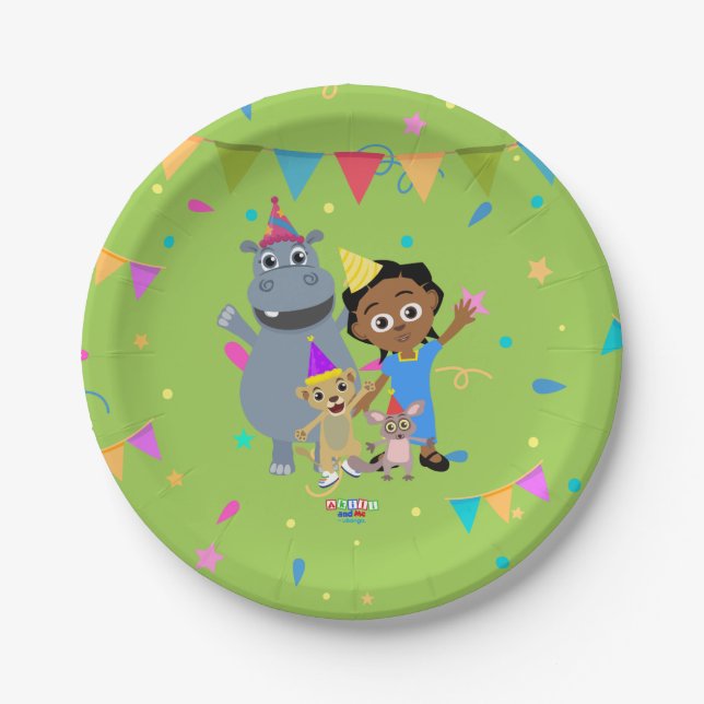 Plato De Papel Placas de papel de Akili y sus amigos (Anverso)