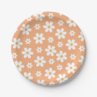 Placas de papel de albaricoque Groovy Retro Daisy