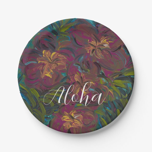 Plato De Papel Placas de papel de Aloha (Anverso)