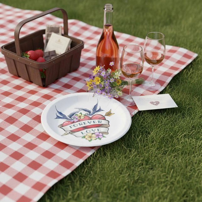 Plato De Papel Placas de papel de amor para siempre (Subido por el creador)