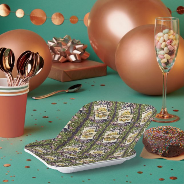 Plato De Papel Placas de papel de Año Nuevo Feliz de la era victo (Multi)