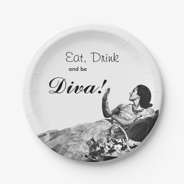 Plato De Papel Placas de papel de anuncios antiguos "Comer, beber (Anverso)