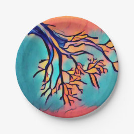 Plato De Papel Placas de papel de árbol artístico