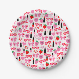 Plato De Papel Placas de papel de arcos rosados