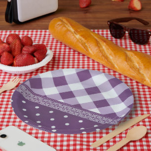 Plato De Papel Placas de papel de arte ecléctico morado
