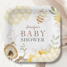 Placas de papel de Baby Shower Bumble Bee