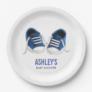 Plato De Papel Placas de papel de Baby Shower de las zapatillas