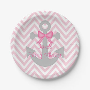 Plato De Papel Placas de papel de Baby Shower del chica ausente