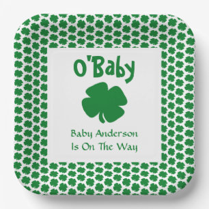 Plato De Papel Placas de papel de Baby Shower del Día de O'Baby S