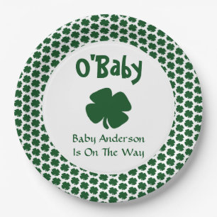 Plato De Papel Placas de papel de Baby Shower del Día de O'Baby S