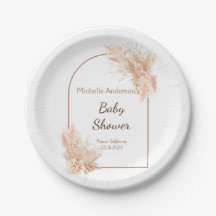 Placas de papel de Baby Shower Minimalistas para M