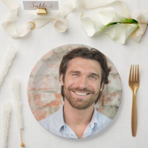 Plato De Papel Placas de papel de bachillerato de foto de cara de