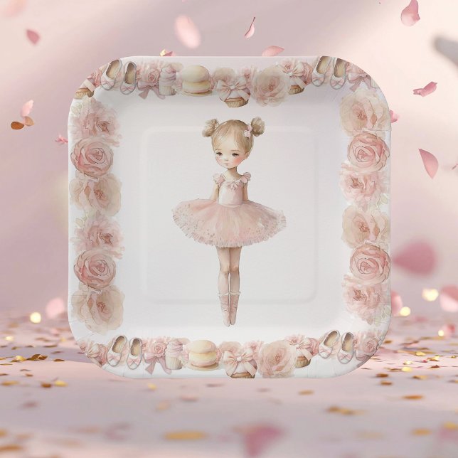 Plato De Papel Placas de papel de Ballerina Dulce Rosa (Subido por el creador)