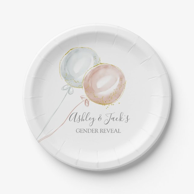 Plato De Papel Placas de papel de Balloon Gender (Anverso)