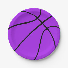 Plato De Papel Placas de papel de baloncesto morado