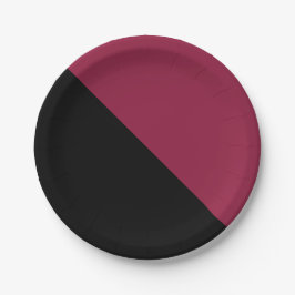 Plato De Papel Placas de papel de bloque de color (negro y rojo d
